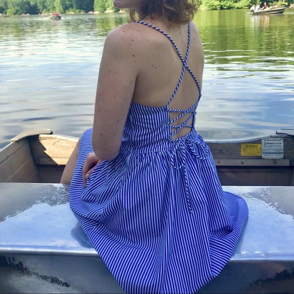 SOLD American Apparel Striped Open Back Dress - Picture 3 of 3